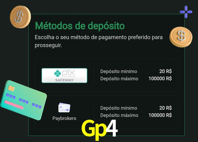 O cassino Gp4 oferece uma grande variedade de métodos de pagamento